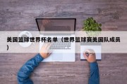 美国篮球世界杯名单（世界篮球赛美国队成员）